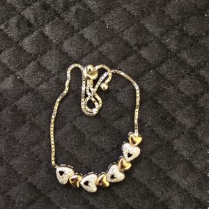 Heart X Gold Plated Bracelet | 925 Sterling Silver